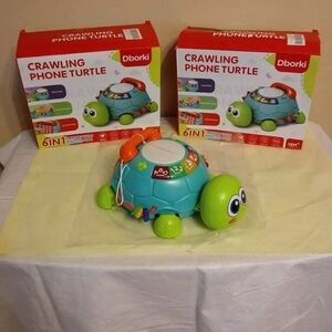 Interactive Crawling Turtle Toy - Green and Orange